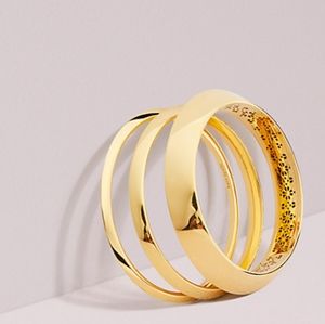 Kate Spade Gold 3 Ring Bangle Bracelet Set